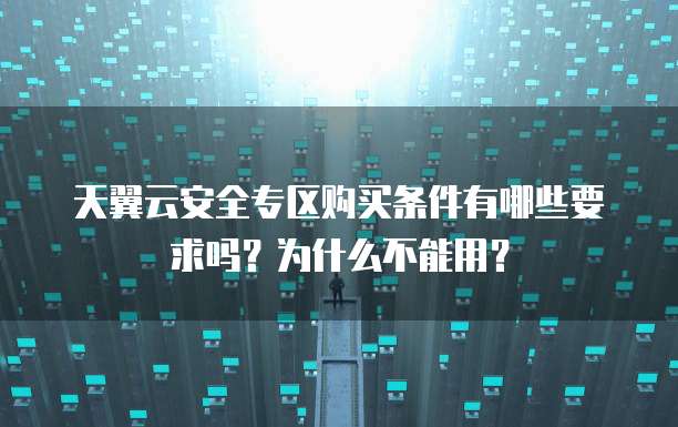 天翼云安全专区购买条件有哪些要求吗?为什么不能用?