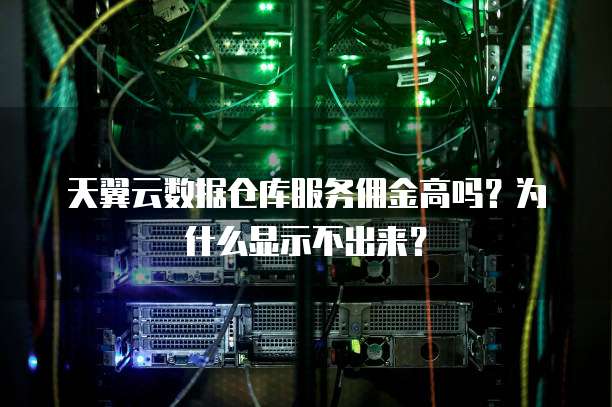 天翼云数据仓库服务佣金高吗?为什么显示不出来?