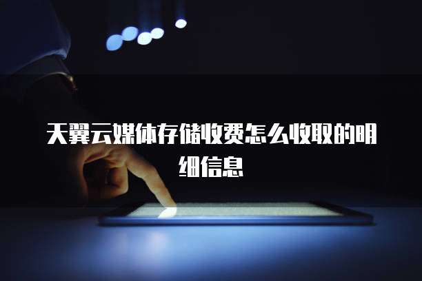 天翼云媒体存储收费怎么收取的明细信息