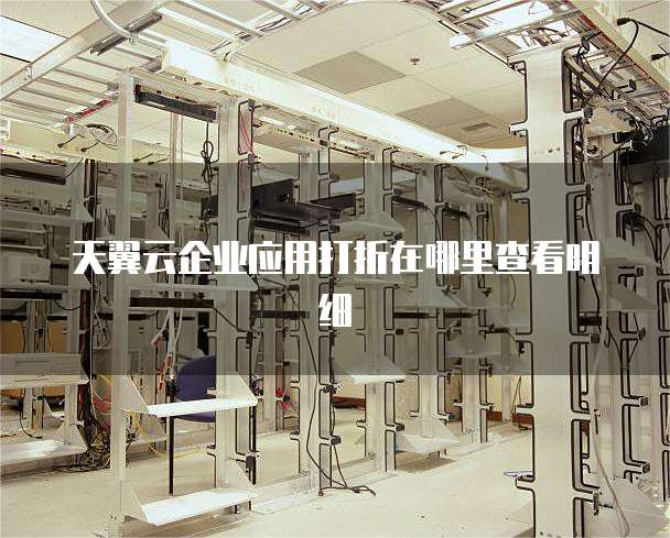 天翼云企业应用打折在哪里查看明细