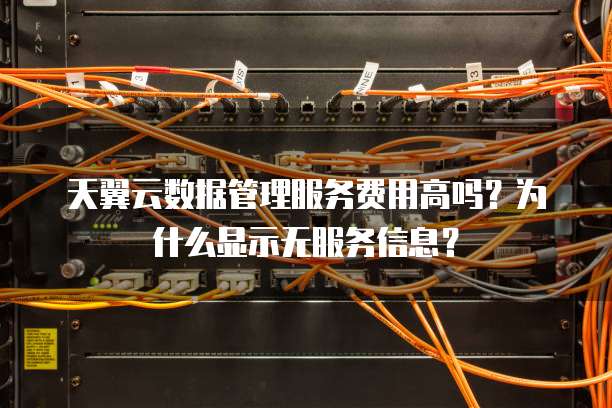 天翼云数据管理服务费用高吗?为什么显示无服务信息?