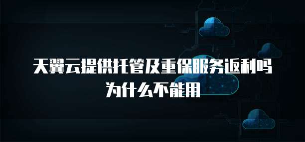 天翼云提供托管及重保服务返利吗为什么不能用