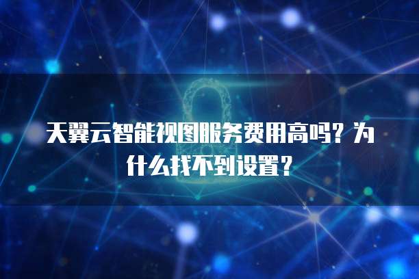 天翼云智能视图服务费用高吗？为什么找不到设置？