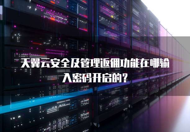 天翼云安全及管理返佣功能在哪输入密码开启的?