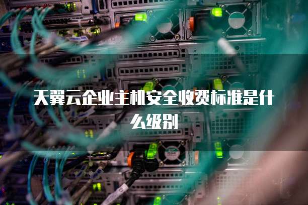 天翼云企业主机安全收费标准是什么级别