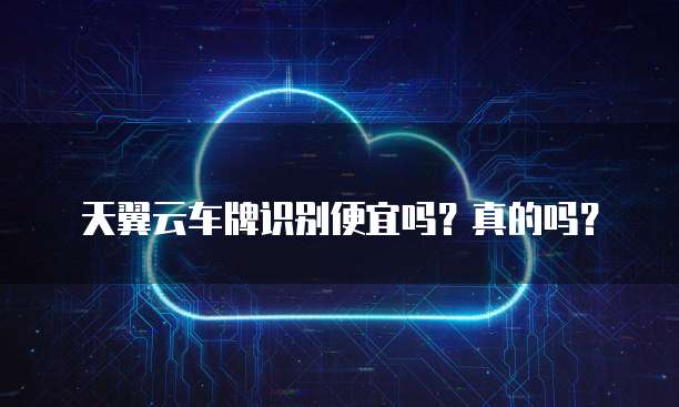 天翼云车牌识别便宜吗?真的吗?
