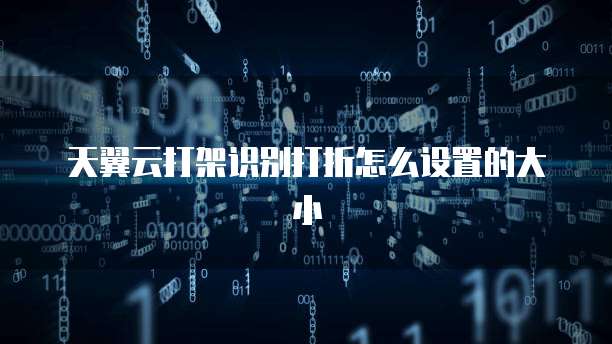 天翼云打架识别打折怎么设置的大小