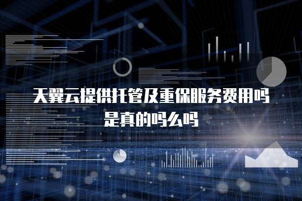 天翼云提供托管及重保服务费用吗是真的吗么吗