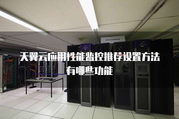 天翼云应用性能监控推荐设置方法有哪些功能