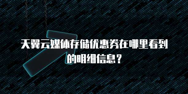 天翼云媒体存储优惠券在哪里看到的明细信息?