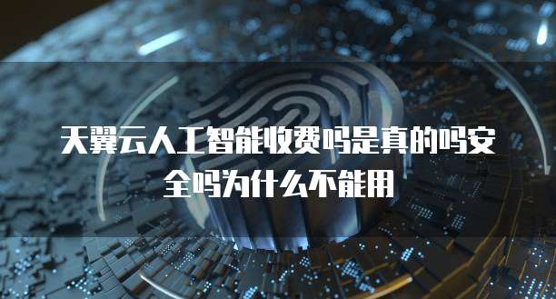天翼云人工智能收费吗是真的吗安全吗为什么不能用