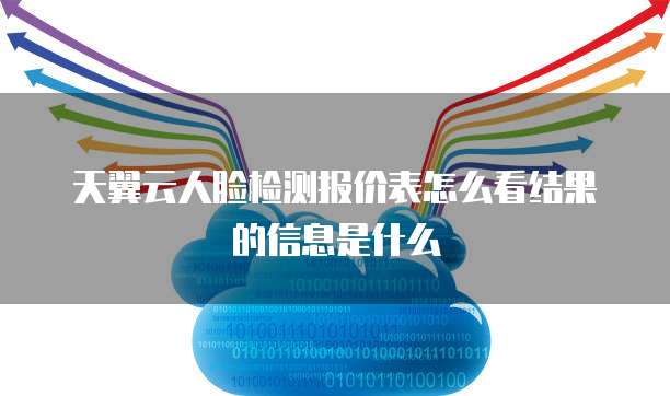 天翼云人脸检测报价表怎么看结果的信息是什么