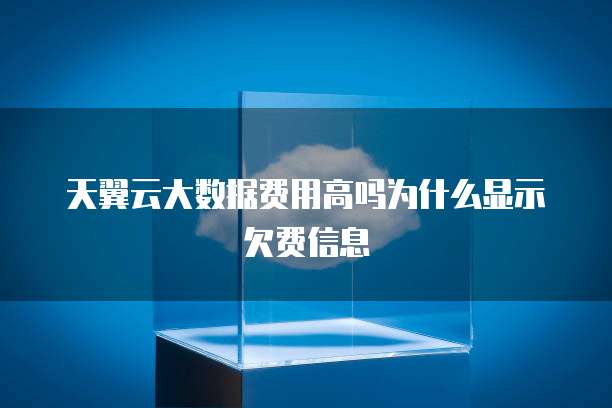 天翼云大数据费用高吗为什么显示欠费信息