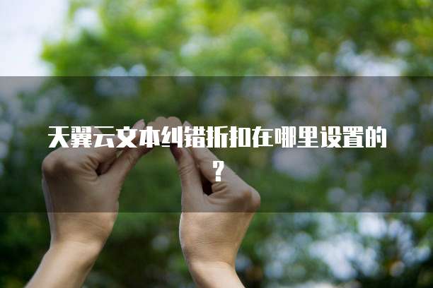 天翼云文本纠错折扣在哪里设置的?