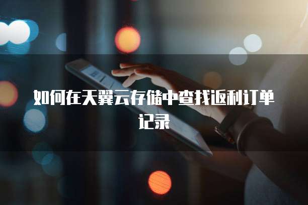 如何在天翼云存储中查找返利订单记录