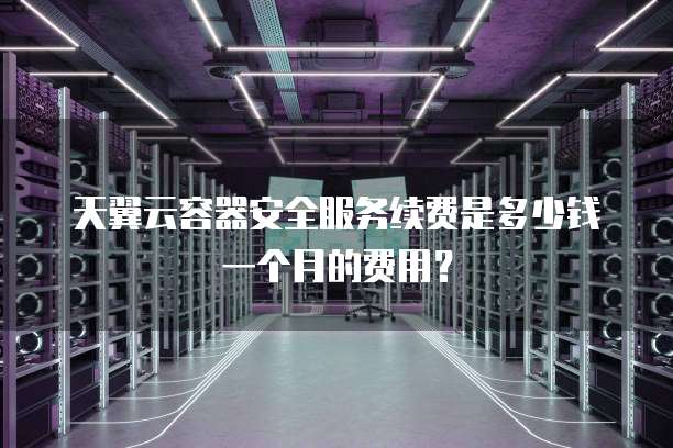 天翼云容器安全服务续费是多少钱一个月的费用?