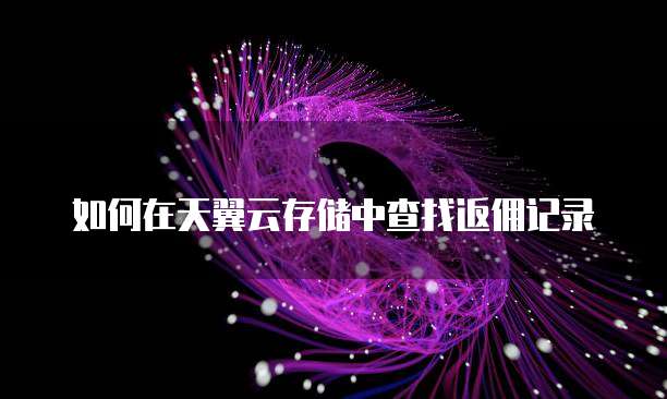 如何在天翼云存储中查找返佣记录