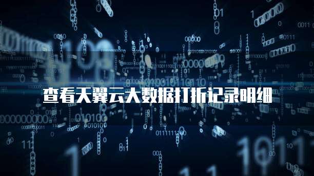查看天翼云大数据打折记录明细