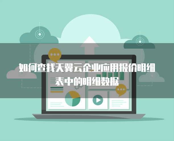 如何查找天翼云企业应用报价明细表中的明细数据