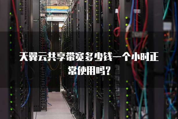 天翼云共享带宽多少钱一个小时正常使用吗？