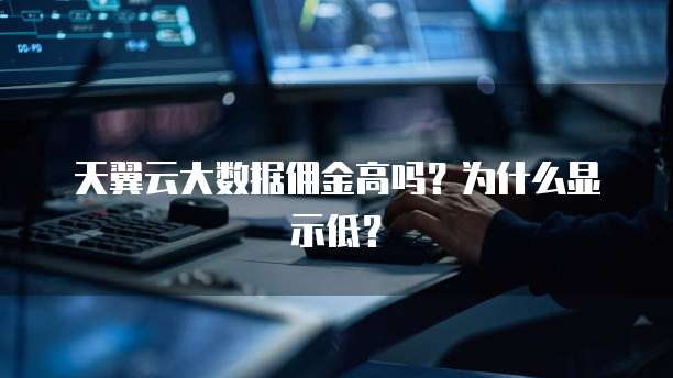 天翼云大数据佣金高吗?为什么显示低?