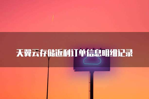 天翼云存储返利订单信息明细记录