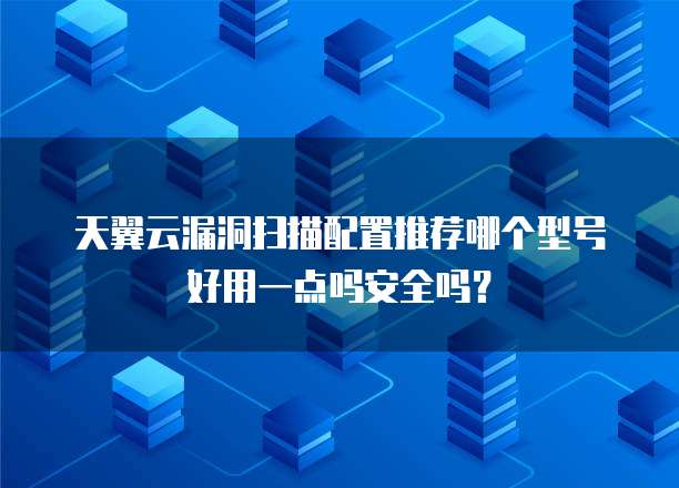 天翼云漏洞扫描配置推荐哪个型号好用一点吗安全吗？