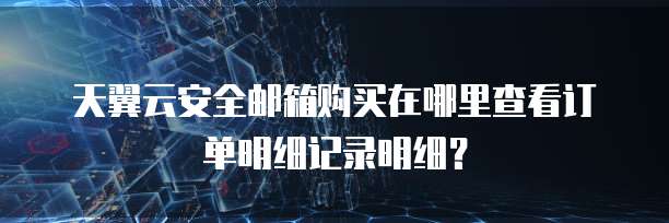 天翼云安全邮箱购买在哪里查看订单明细记录明细？