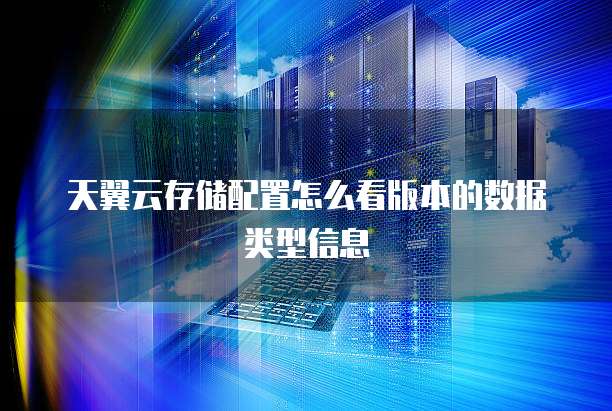 天翼云存储配置怎么看版本的数据类型信息