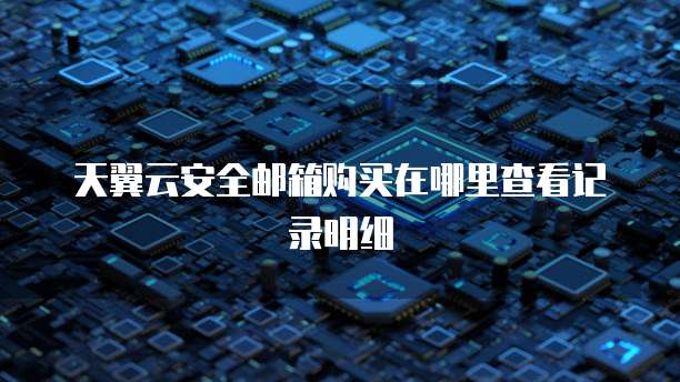 天翼云安全邮箱购买在哪里查看记录明细