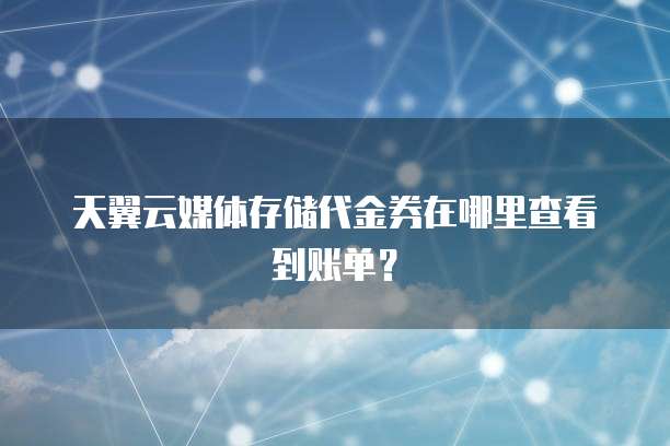 天翼云媒体存储代金券在哪里查看到账单？