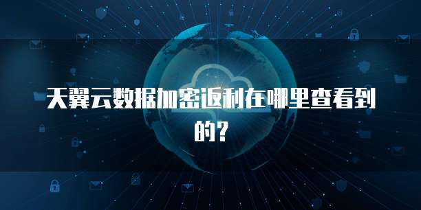 天翼云数据加密返利在哪里查看到的?