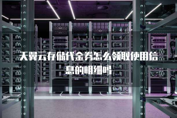 天翼云存储代金券怎么领取使用信息的明细吗