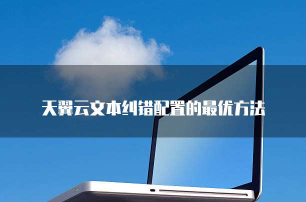 天翼云文本纠错配置的最优方法
