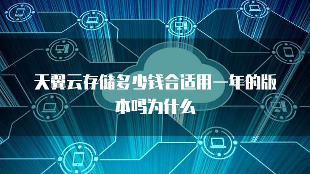 天翼云存储多少钱合适用一年的版本吗为什么