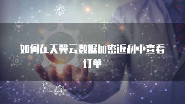 如何在天翼云数据加密返利中查看订单
