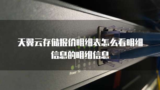 天翼云存储报价明细表怎么看明细信息的明细信息