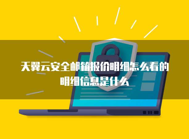 天翼云安全邮箱报价明细怎么看的明细信息是什么
