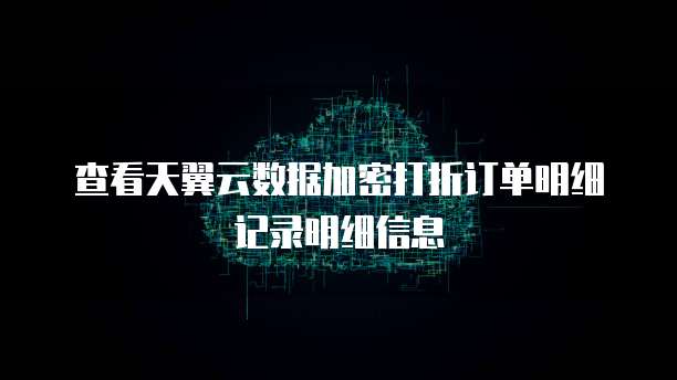 查看天翼云数据加密打折订单明细记录明细信息