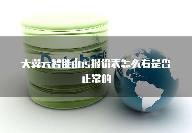 天翼云智能dns报价表怎么看是否正常的