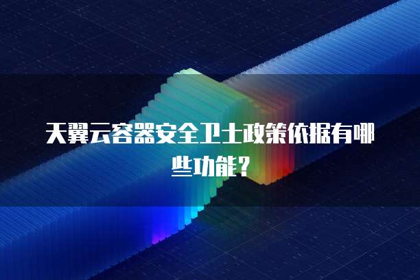 天翼云容器安全卫士政策依据有哪些功能？