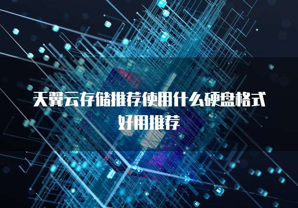 天翼云存储推荐使用什么硬盘格式好用推荐