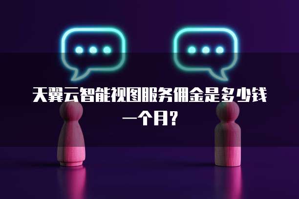 天翼云智能视图服务佣金是多少钱一个月?