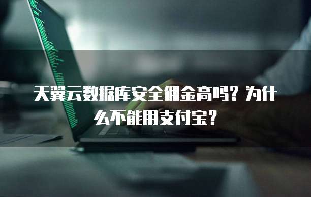 天翼云数据库安全佣金高吗?为什么不能用支付宝?