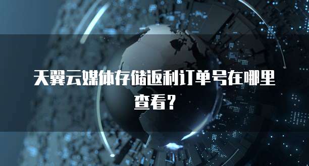 天翼云媒体存储返利订单号在哪里查看？