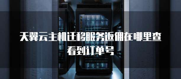 天翼云主机迁移服务返佣在哪里查看到订单号