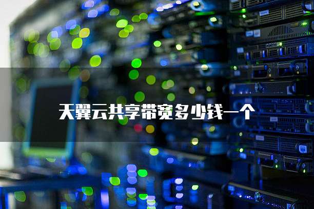 天翼云共享带宽多少钱一个