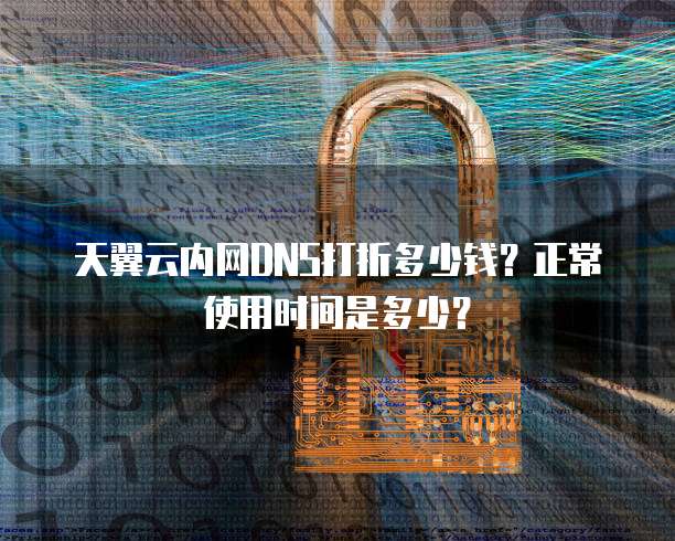 天翼云内网DNS打折多少钱?正常使用时间是多少?