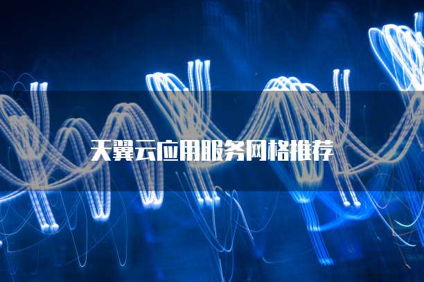 天翼云应用服务网格推荐