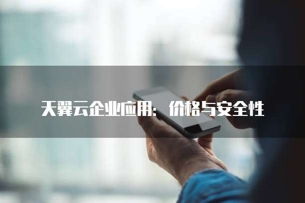 天翼云企业应用:价格与安全性